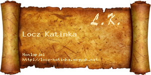 Locz Katinka névjegykártya